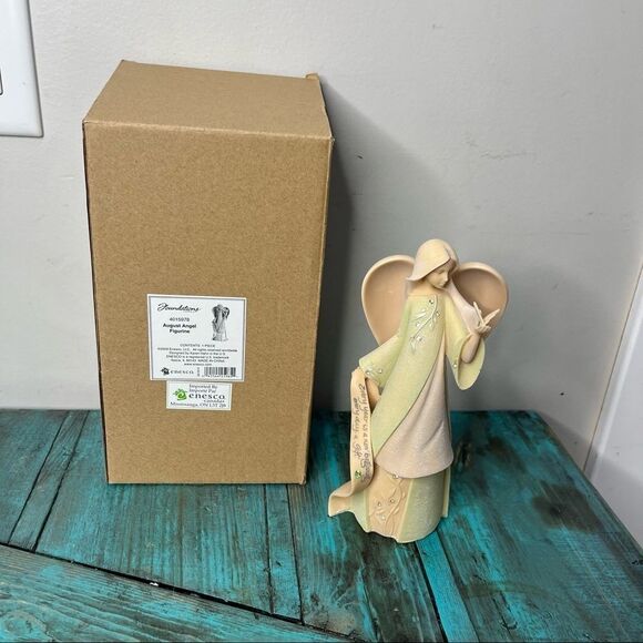 ENESCO Foundations Monthly Angel Figurine- August Birthday - Picture 2 of 9